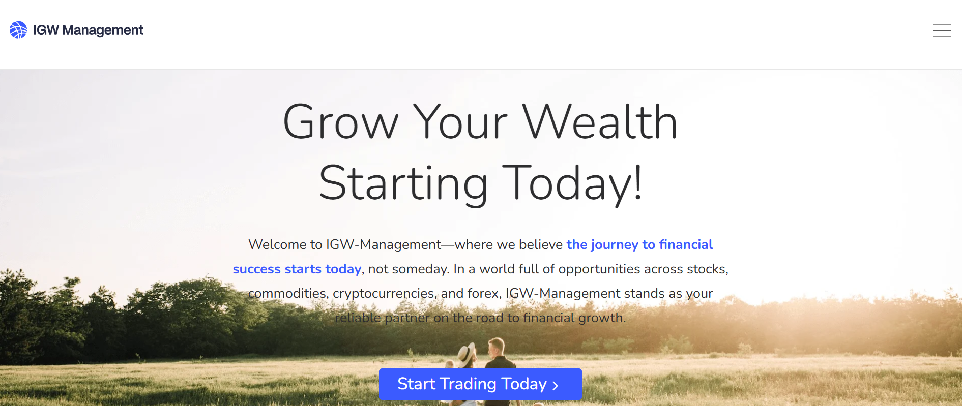 IGW Management homepage IGW Management homepage