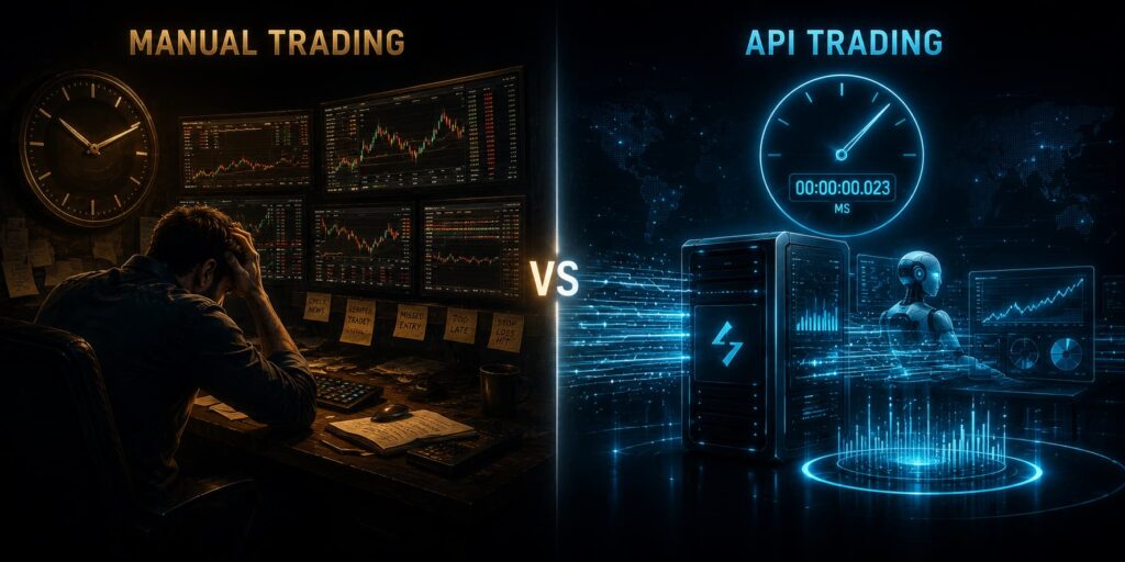 API trading vs manual trading comparison