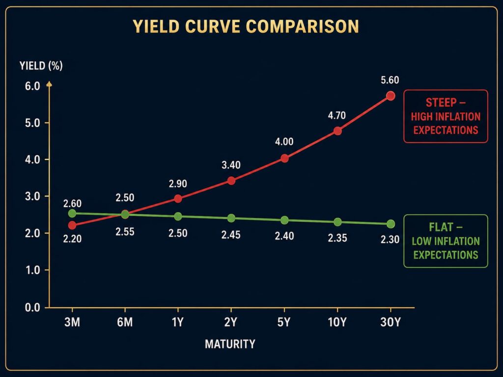 inflation expectations yield curve steep flat