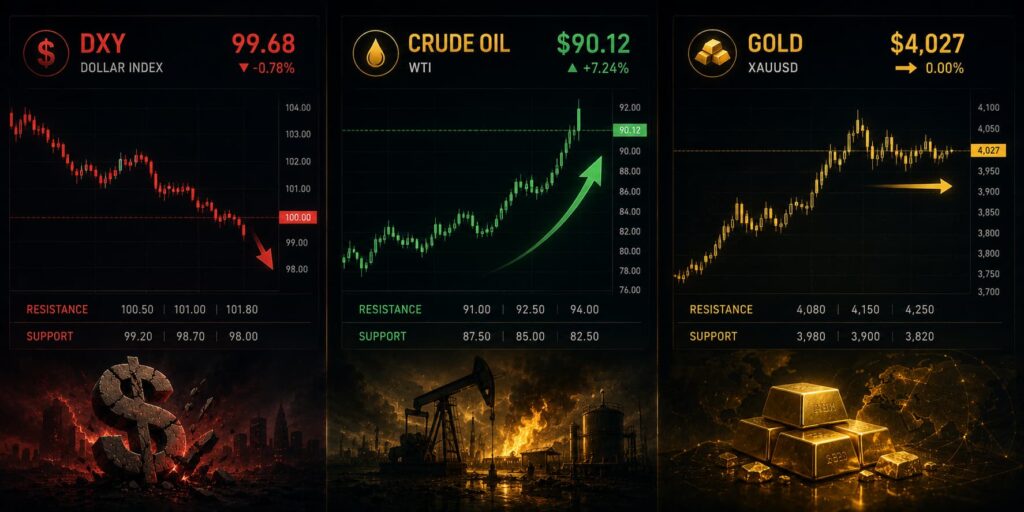 Market outlook key levels: DXY broke belo