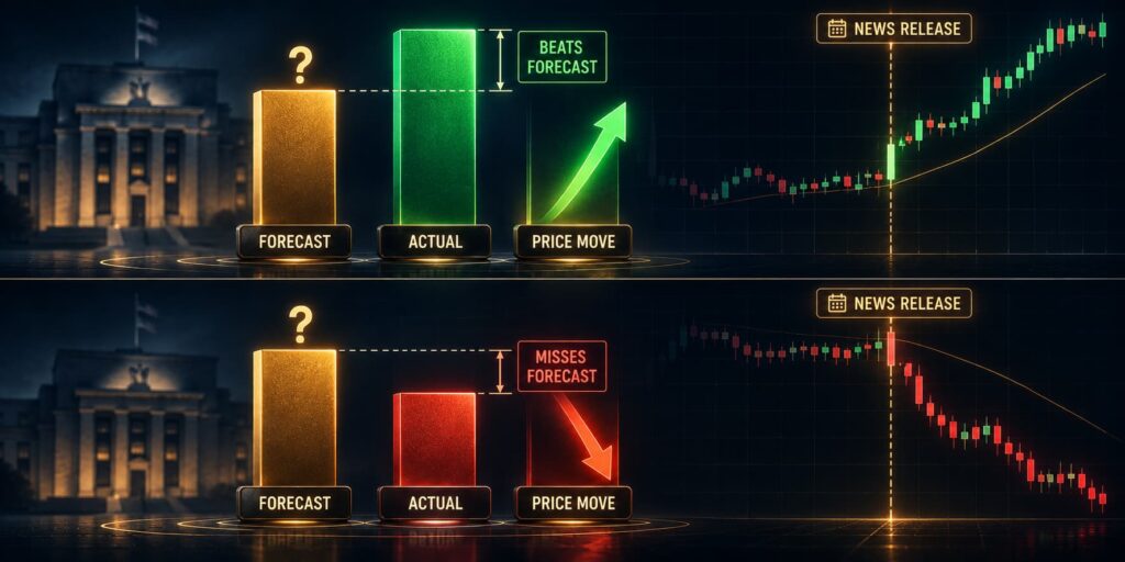 Market news trading: The gap between forecast and actual price